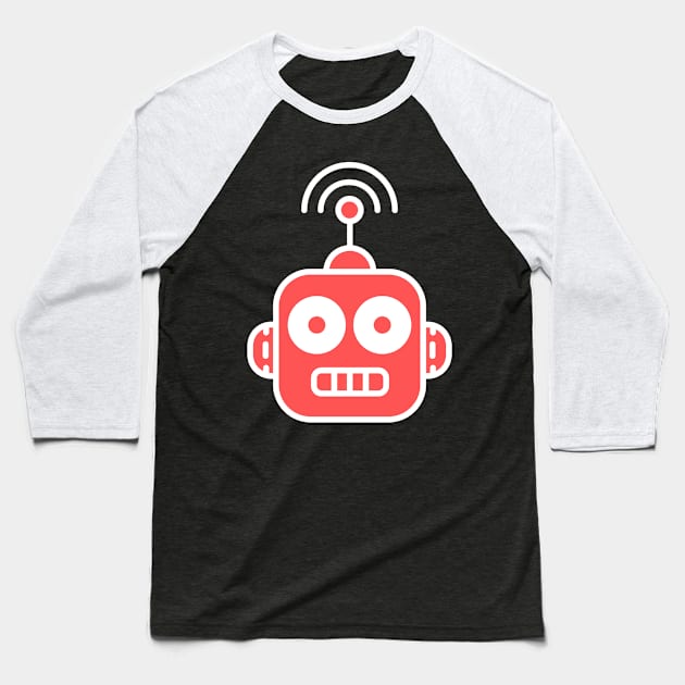 Retro Robot Icon Baseball T-Shirt by MeatMan
